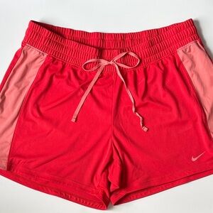 Nike Women's Elastic Drawstring Adjustable Running Shorts Coral Size Large